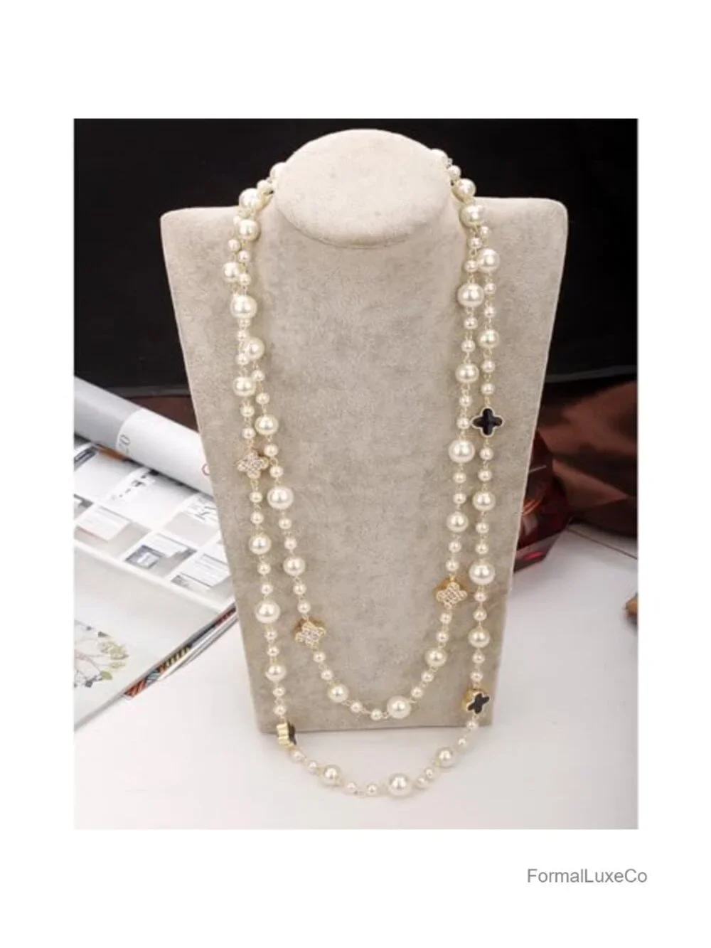Layered Pearl Necklace for Women Vintage Double Strand Wedding Jewelry